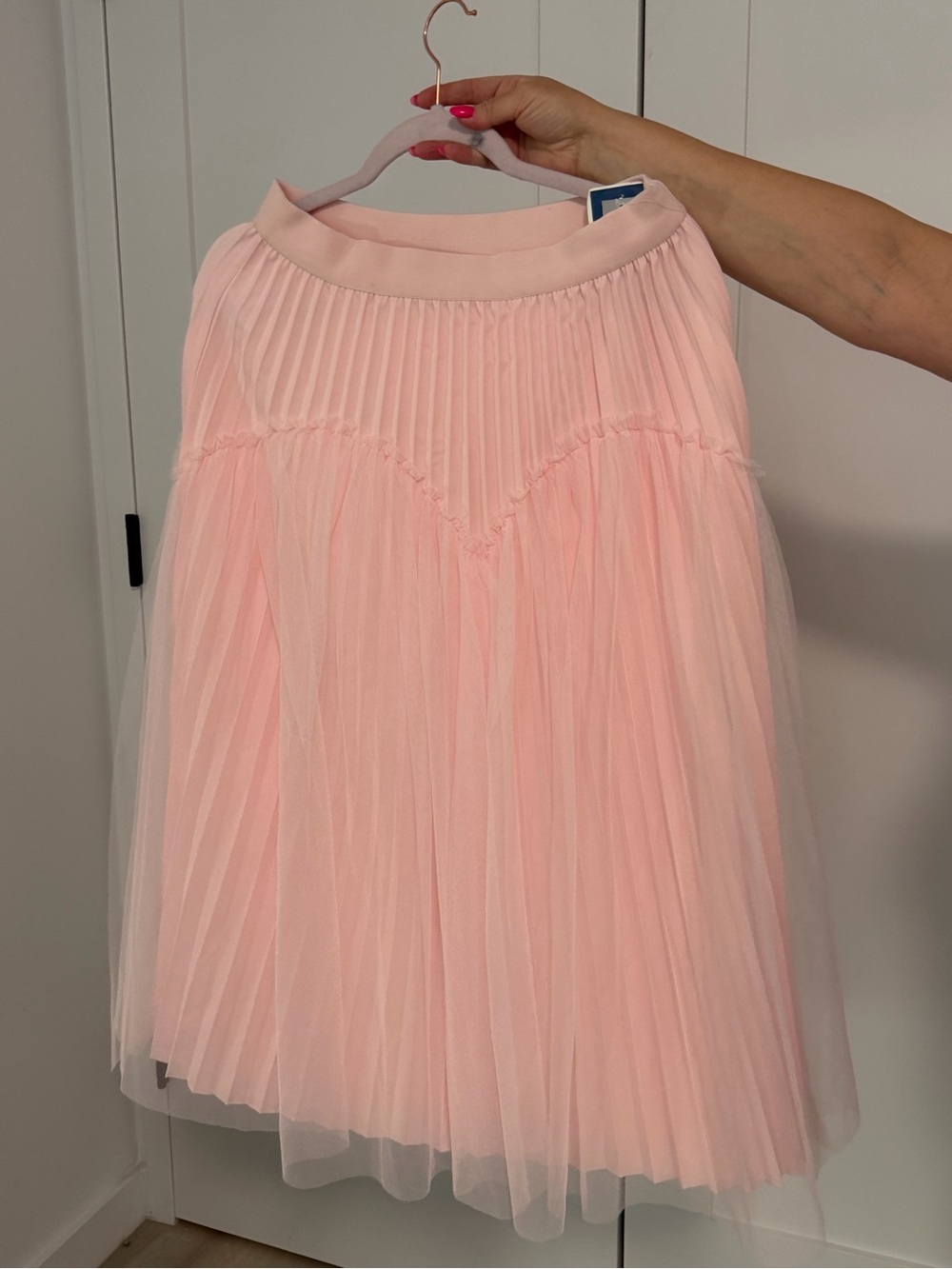 WD.NY Soft Pink Pleated Tulle Skirt